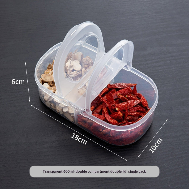 Boîte à assaisonnement compartimentée Condiment Container Coffret de rangement en plastique hermétique