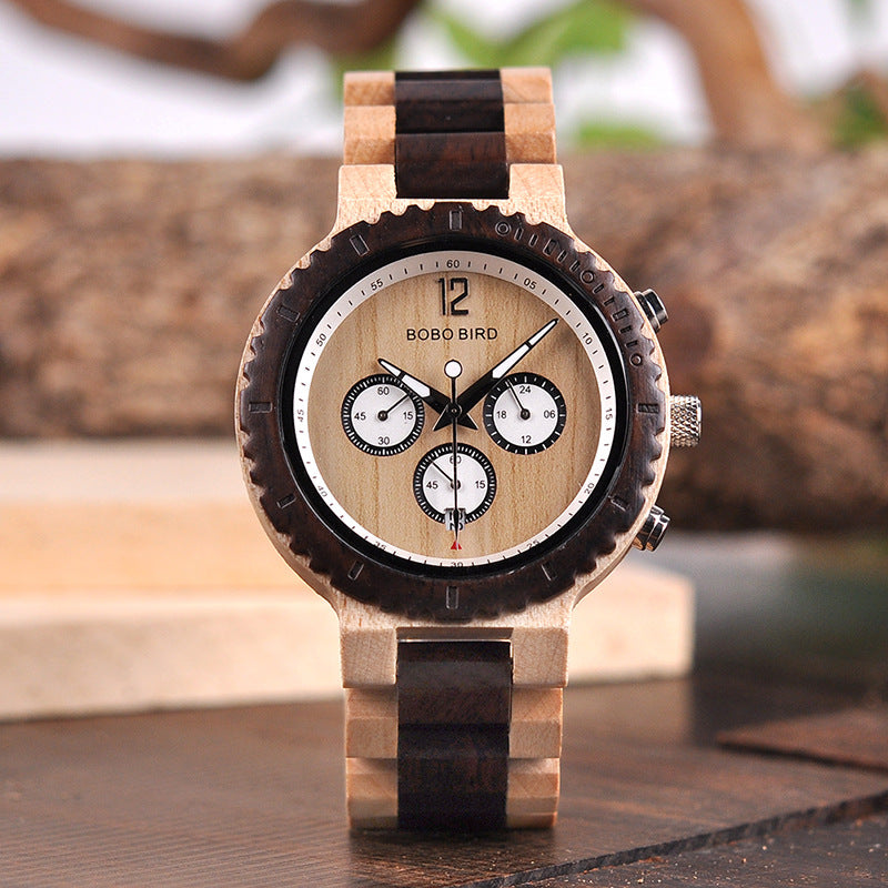 Montre Quartz en bois classique R08