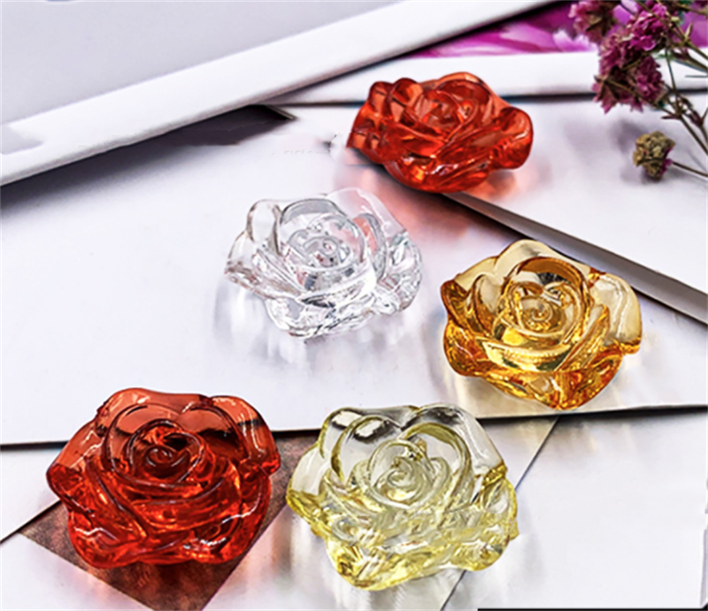 Transparent AB coloré surligneur trou droit Diy perles faites à la main