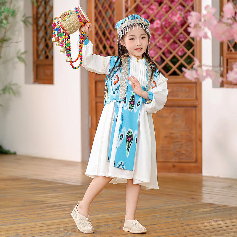 Enfants de minorités ethniques à manches longues Springautumn Outfit Xinjiang Uyghur-style enfant porter