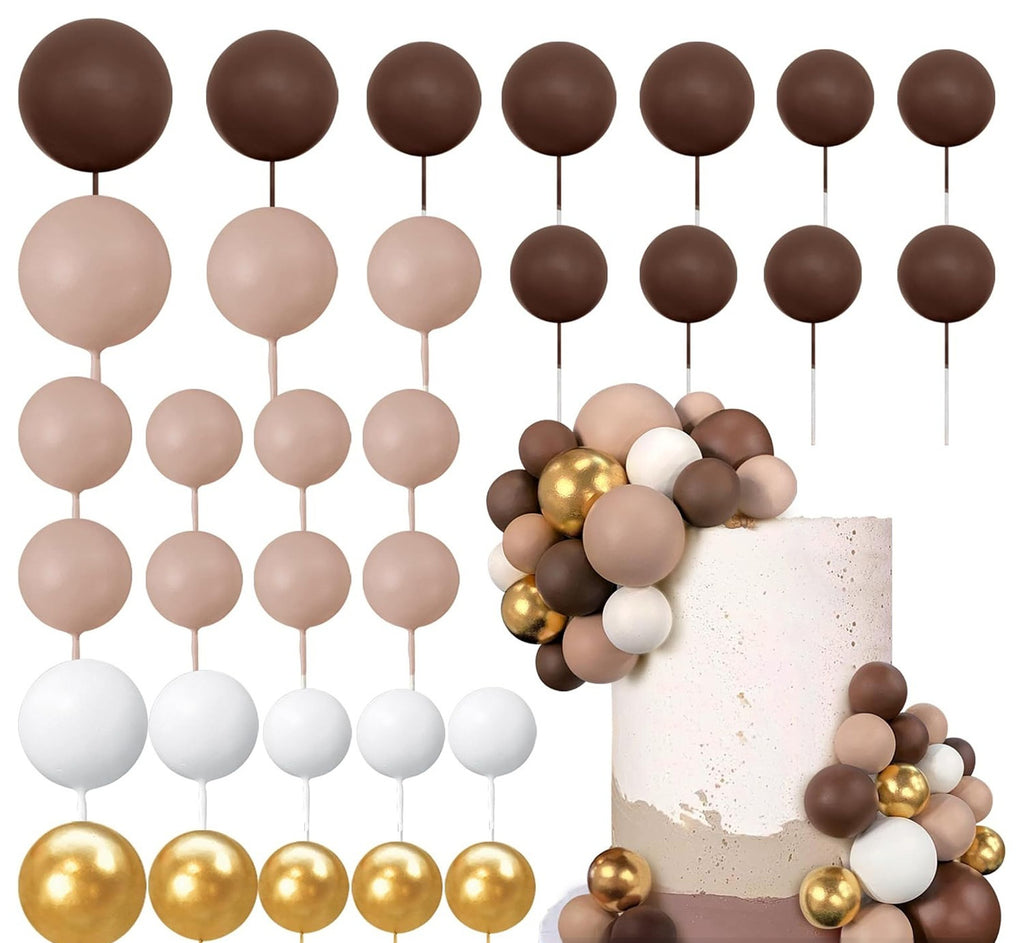 32 Pcset Colorful Mousse Ball Anniversaire Cake Décoration Multi-style Plug-in