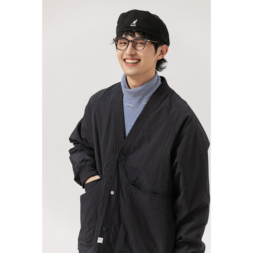 Retro col V Cardigan Coat Couples unisexes Veste Top