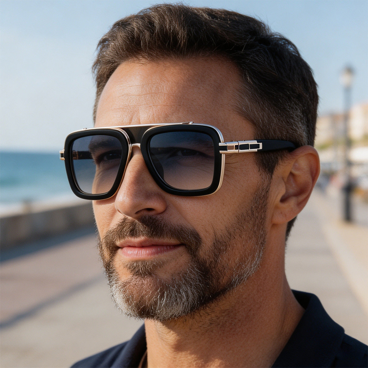 Lunettes de soleil retro carrées européennes et américaines pour hommes et femmes