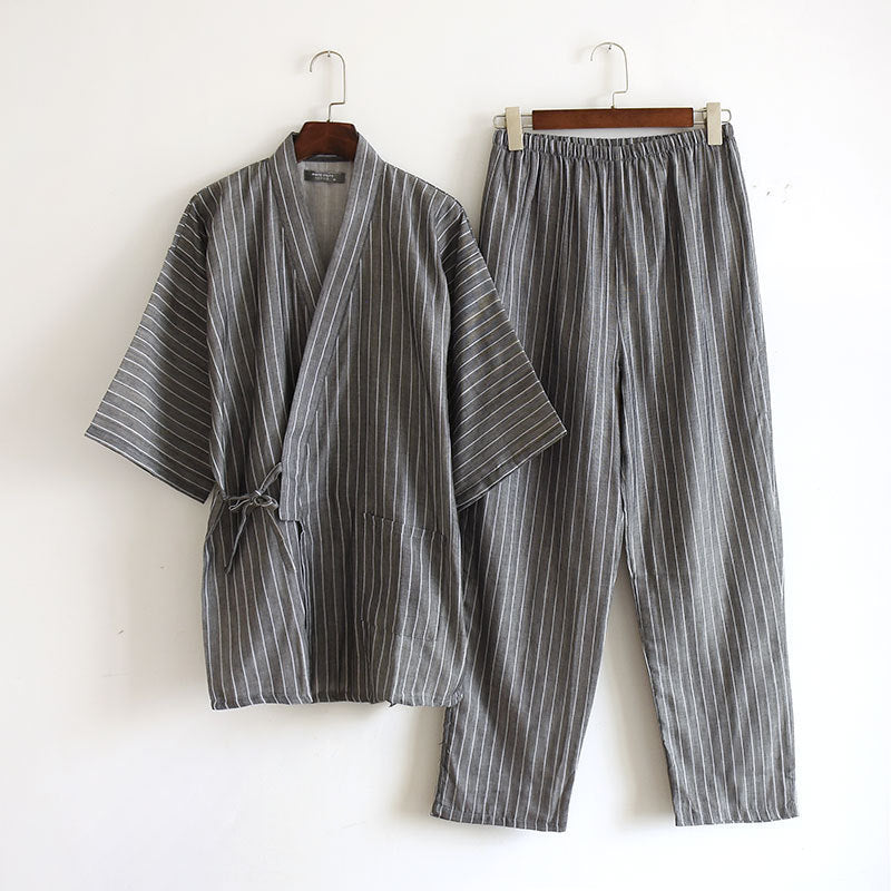 Coton Pyjama double couche à rayures japonaises