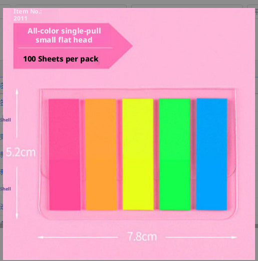 Autocollant à tête plate à indice fluorescent [1 paquet de 100 feuilles]