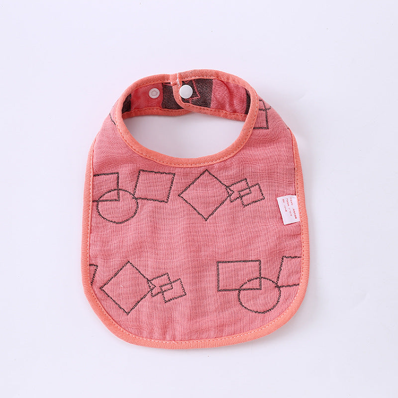 Été mince coton pur Bouton dissimulé 6 couches en U Baby Gauze Bib