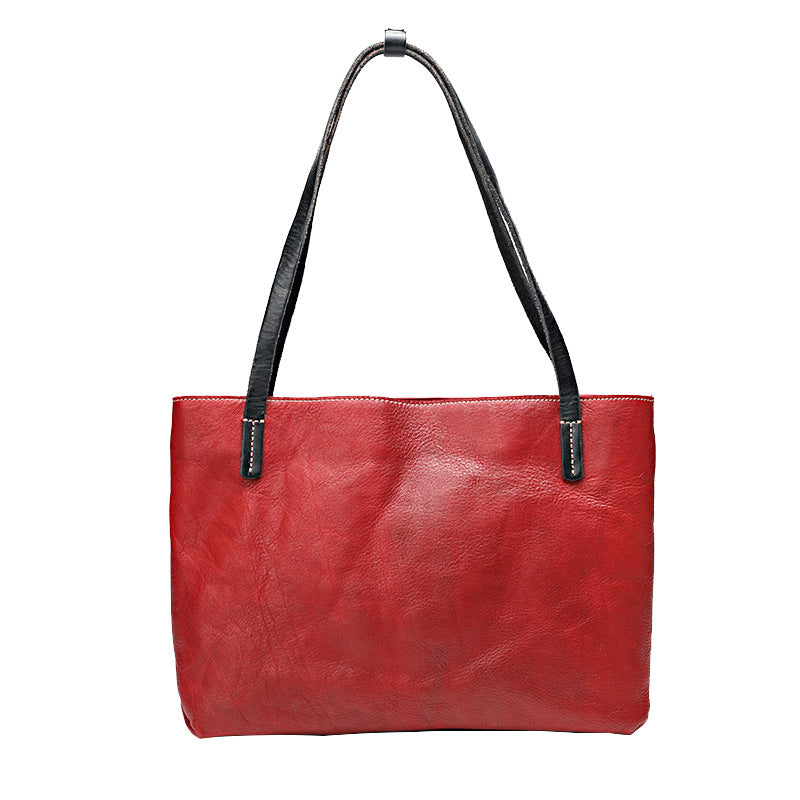 Retro Soft Full-grain en cuir Minimalist sac de pied
