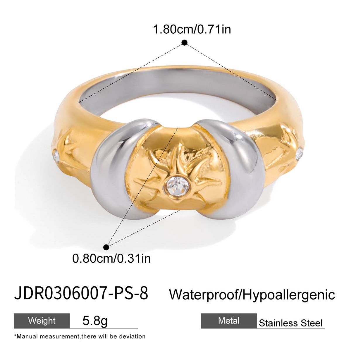 Bague en acier inoxydable de luxe abordable pour les femmes