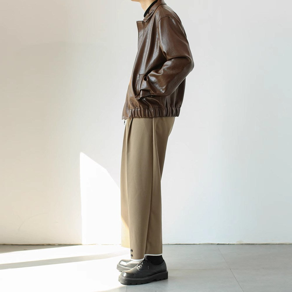 Manteau en cuir personnalisé rétro homme