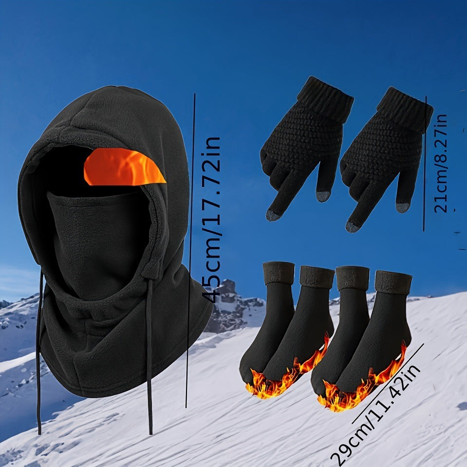 Ensemble de chaussettes à chapeau chaud d'hiver