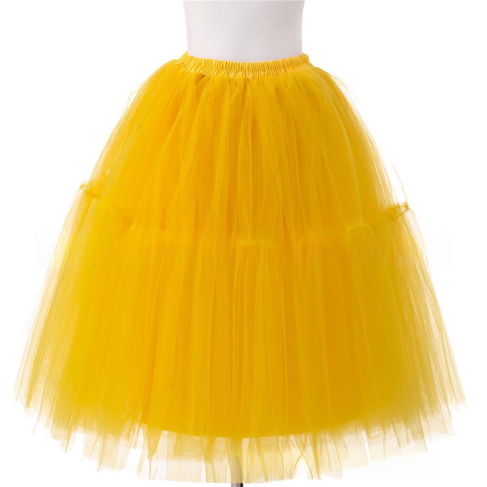 Jupe européenne et américaine à 6 couches Tulle plissée