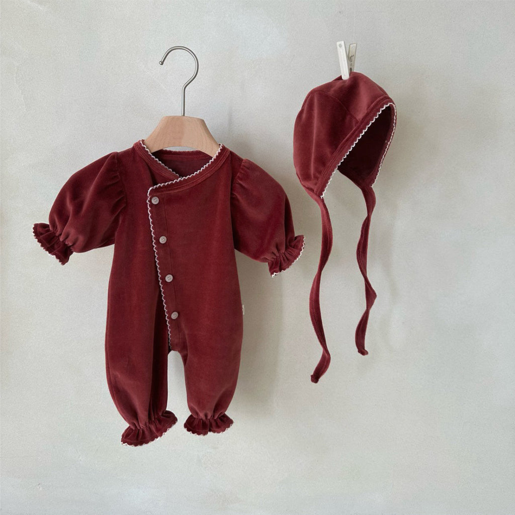 Romper en une seule pièce de style long avec une seule rangée de snaps pour bébés