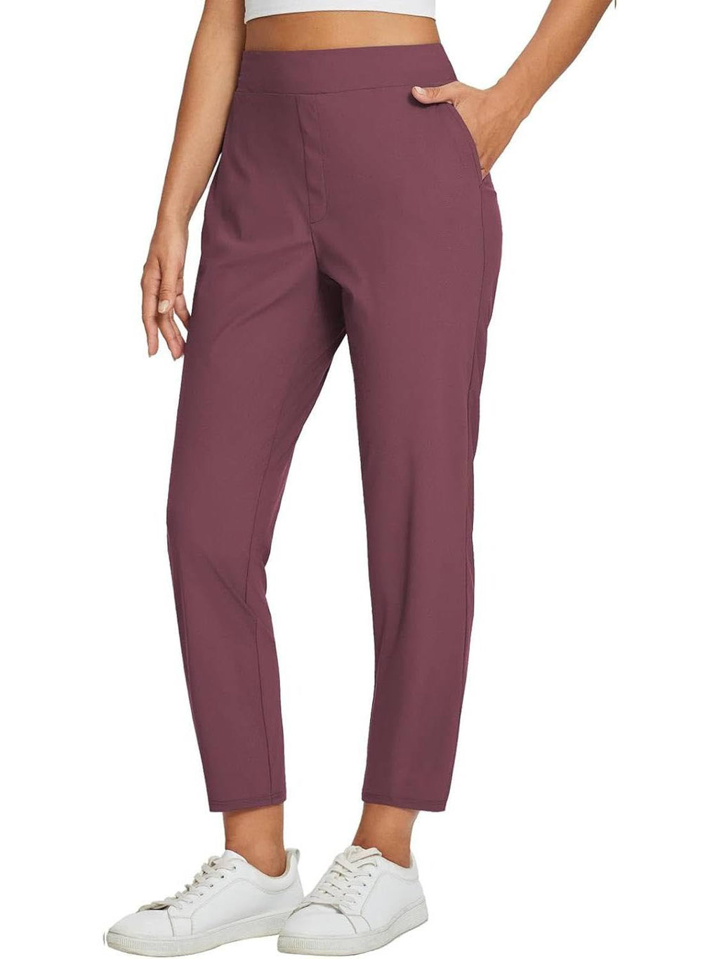 Pantalon casual de poche élastique à haute portée pour femmes d'été