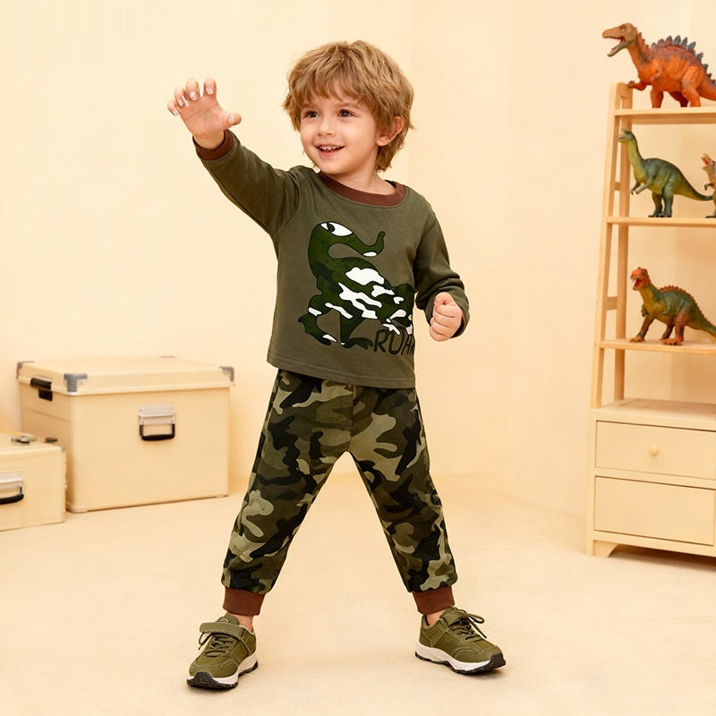 Accueil Porter un ensemble de dinosaures chaud pour garçons