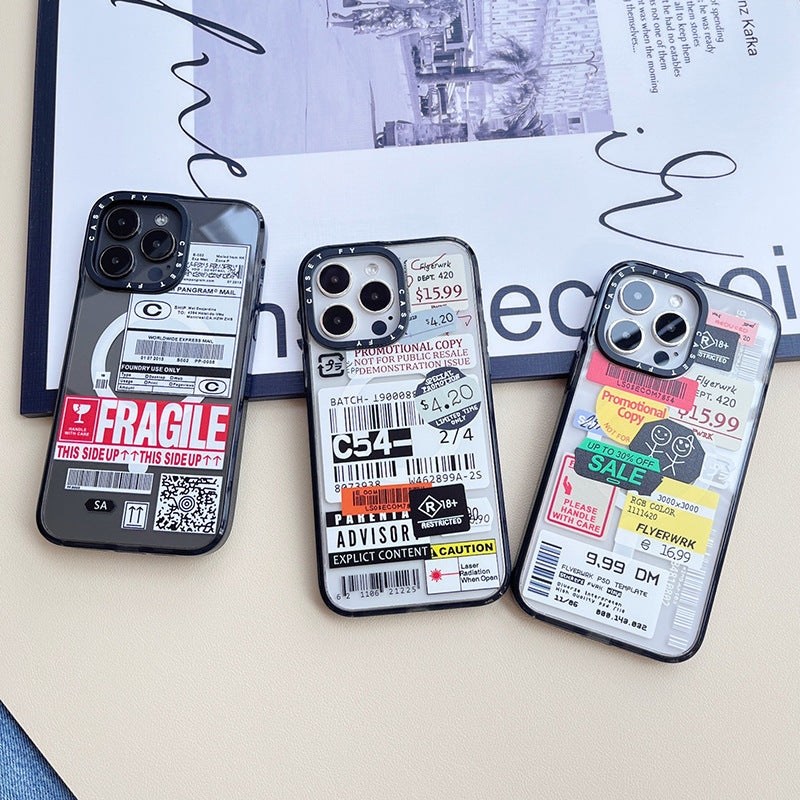 Étiquette fragile Étui de téléphone magnétique résistant à la chute