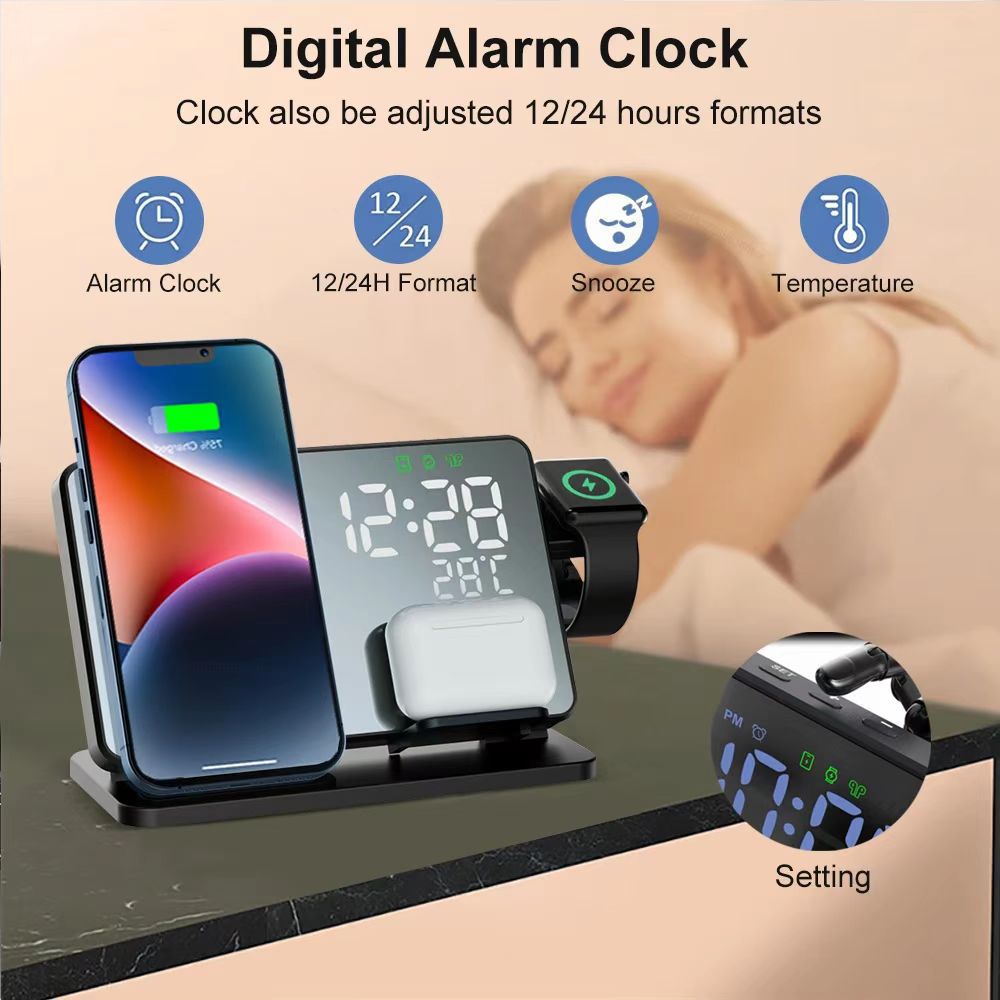 Four-en-un chargeur sans fil casque de téléphone mobile Smart Watch