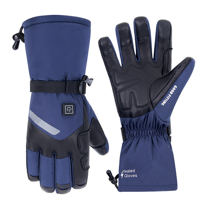 Gants de chauffage électrique en peau de mouton Moto Thermique Smart Touch Écran Ski extérieur
