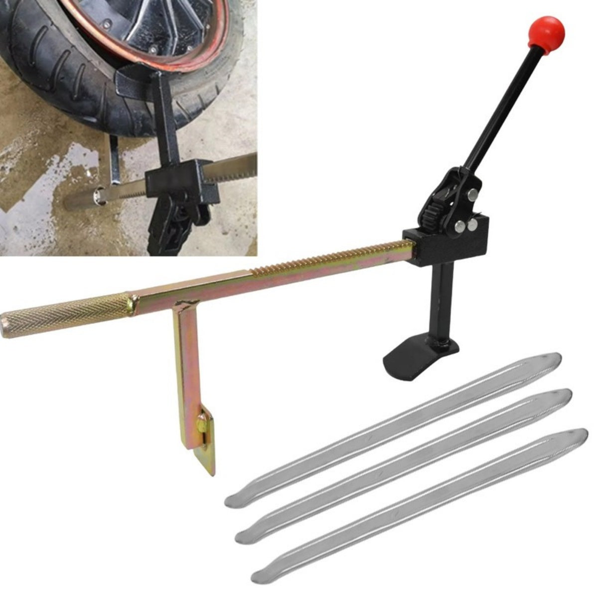 Outil de garage pour moto de rechange de pneus portatifs