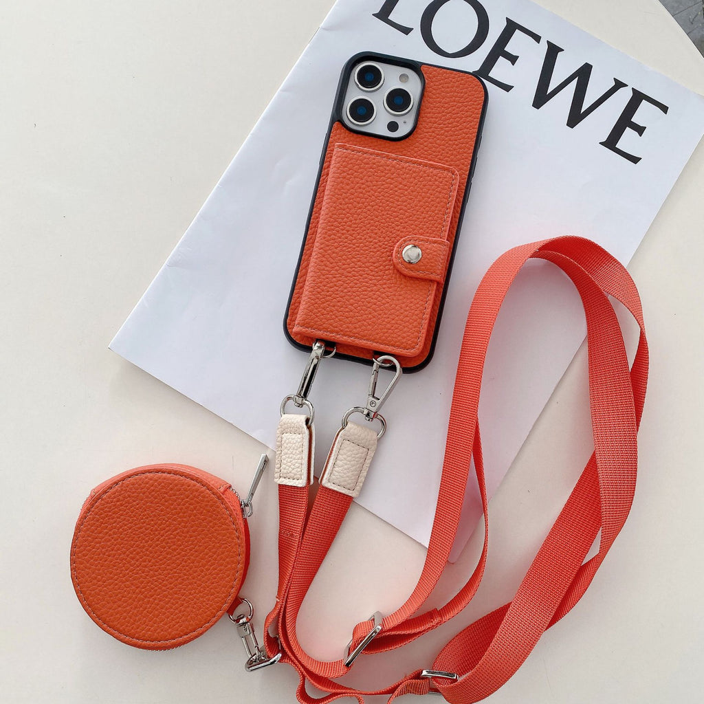 Housse de téléphone de lanyard de carte