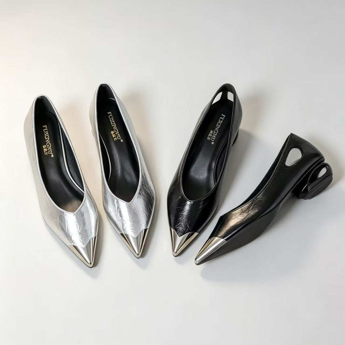 Pompes à talons de taille basse pour vêtements de dessus