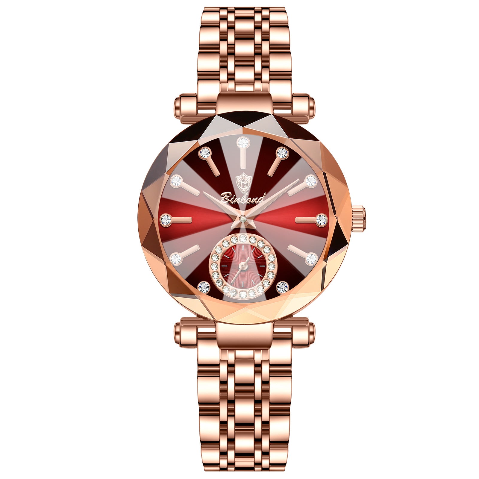 Niche Diamond Ceinture en acier massif Montre imperméable pour femmes