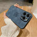 Skin Feeling Lambskin Maple Leaf Telephone Case Étui téléphonique tout compris