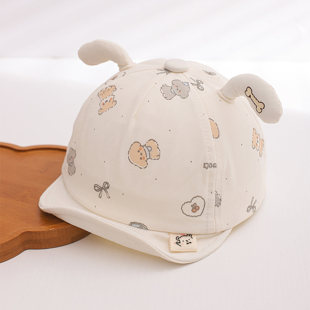 Modèle d'été pour enfants Respirant Dog Décoration Round-top Soft Brim Sun Protection Headg