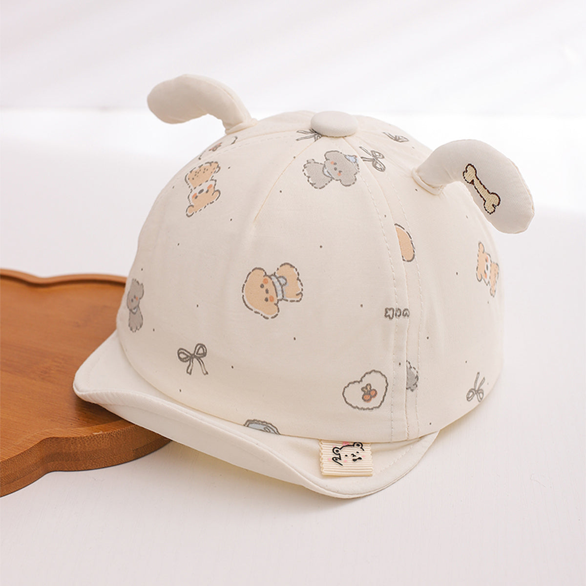 Modèle d'été pour enfants Respirant Dog Décoration Round-top Soft Brim Sun Protection Headg