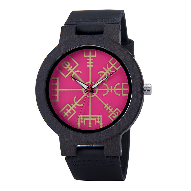 T84 Montre décorative en quartz en bois