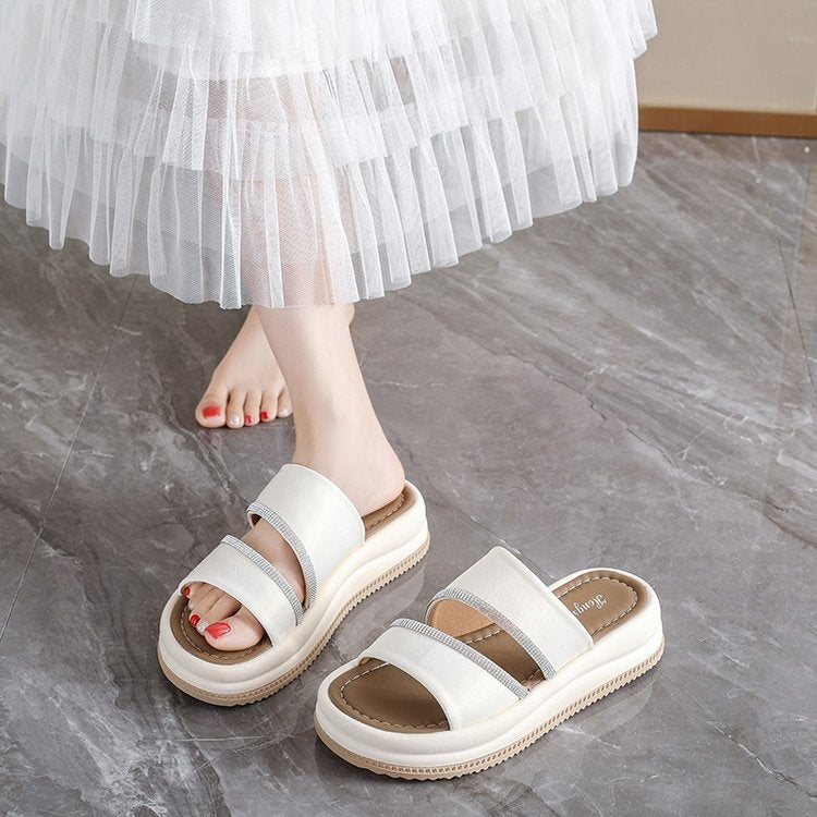Women's Slippers Summer Outdoor Comfortable Stylish High-End Beach One Strap Slide Sandals