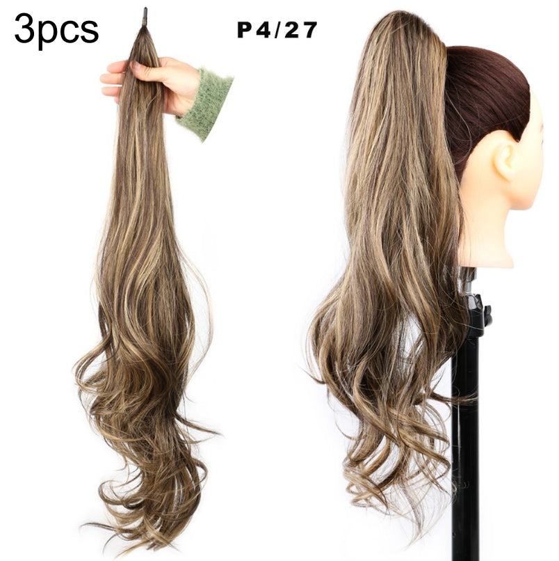 Perruque de queue de cheval haute pour femmes Winding Big Wave Long Curly Hair