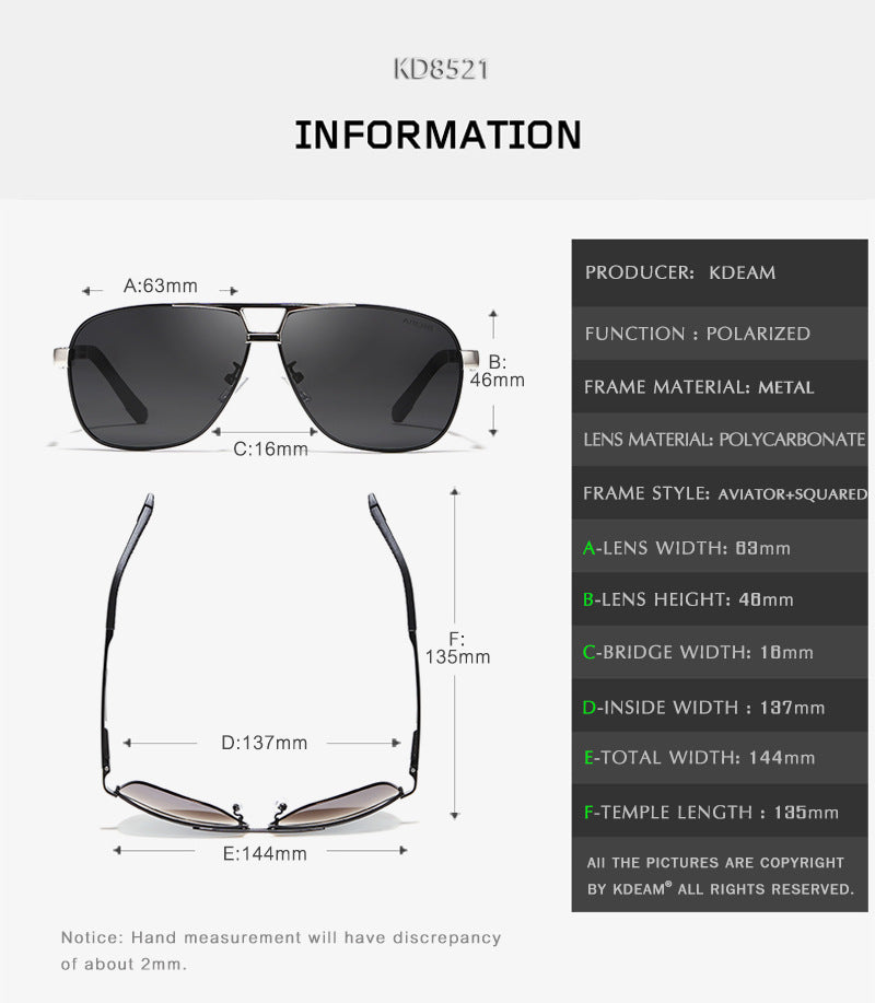 Lunettes de soleil polarisé en aluminium en métal