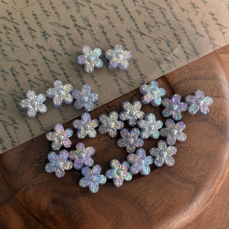 10mm couleur mixte perles de fleurs acryliques cinq-pieds