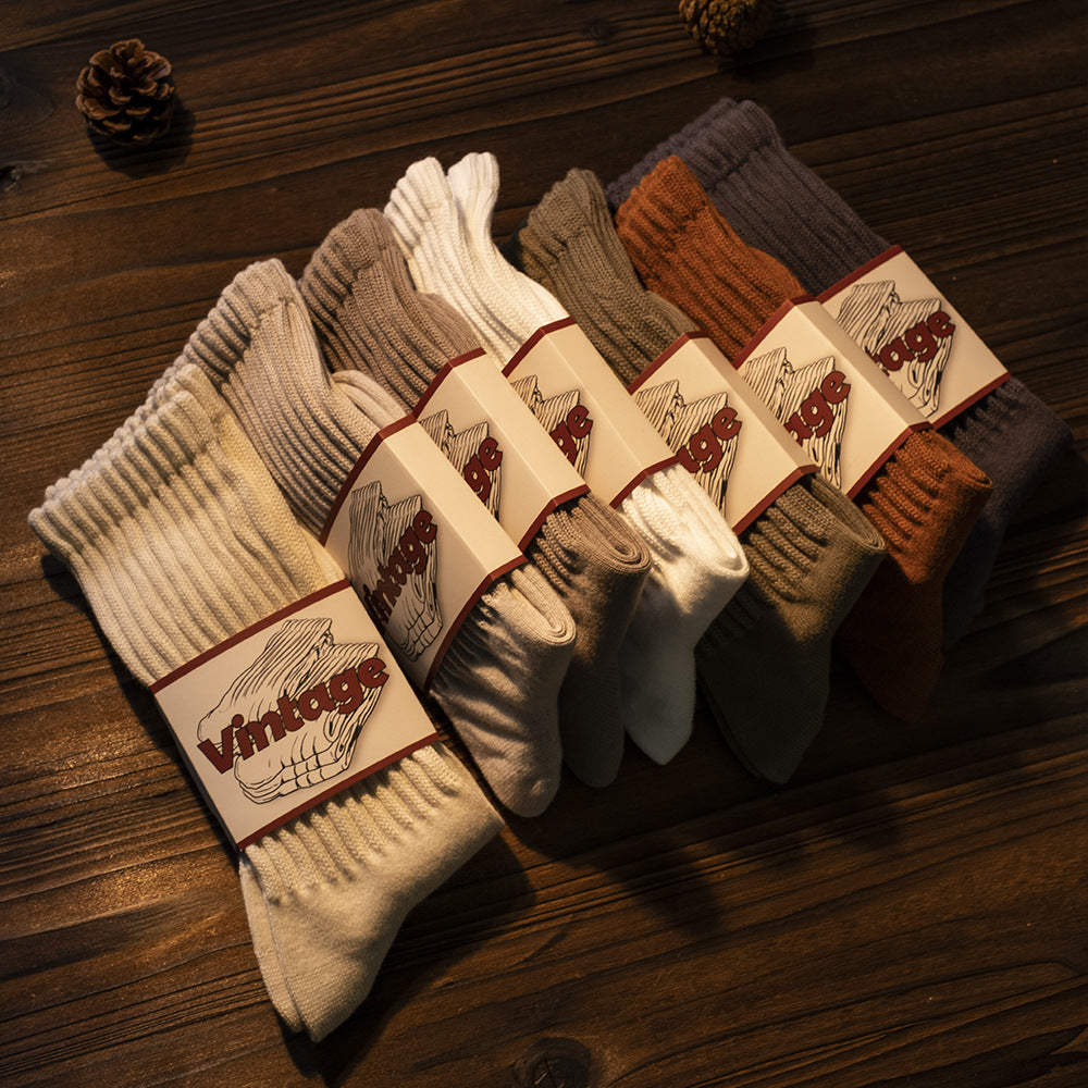 Chaussettes longues américaines Retro style japonais pour homme