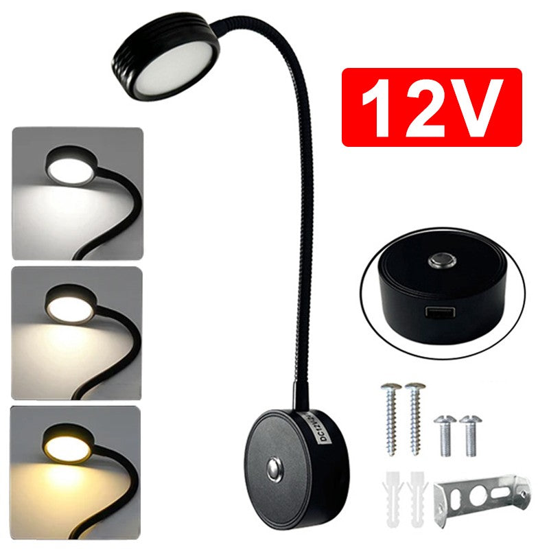 12V LED Touch Dimmable USB Spot Lecture lumière camping-car Campervan Caravan Boat