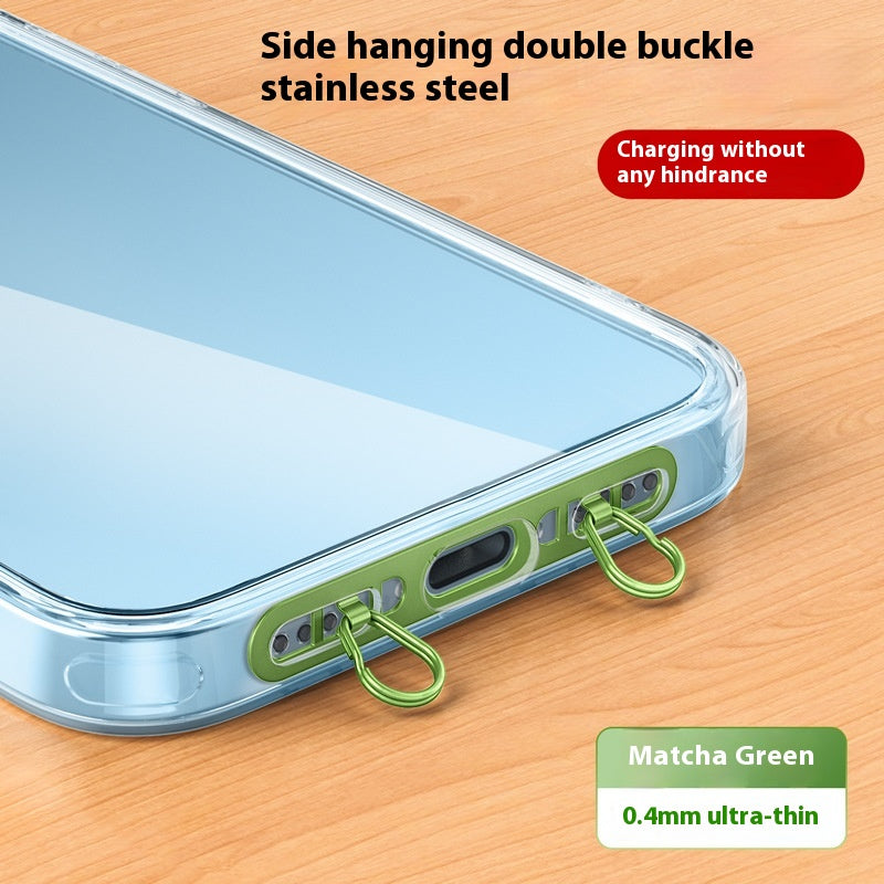 Téléphone mobile Lanyard Acier inoxydable côté suspension Clip anti-perte joint double boucle