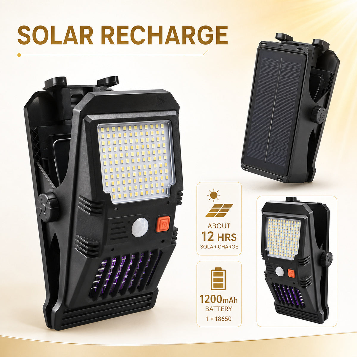 Solar Powered Rechargeable Motion Sensor Garden Light W7104 1 Pour Yard Decoration LED Land