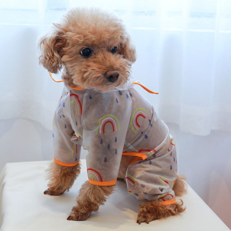 Pet transparent imperméable Rainbow Poncho