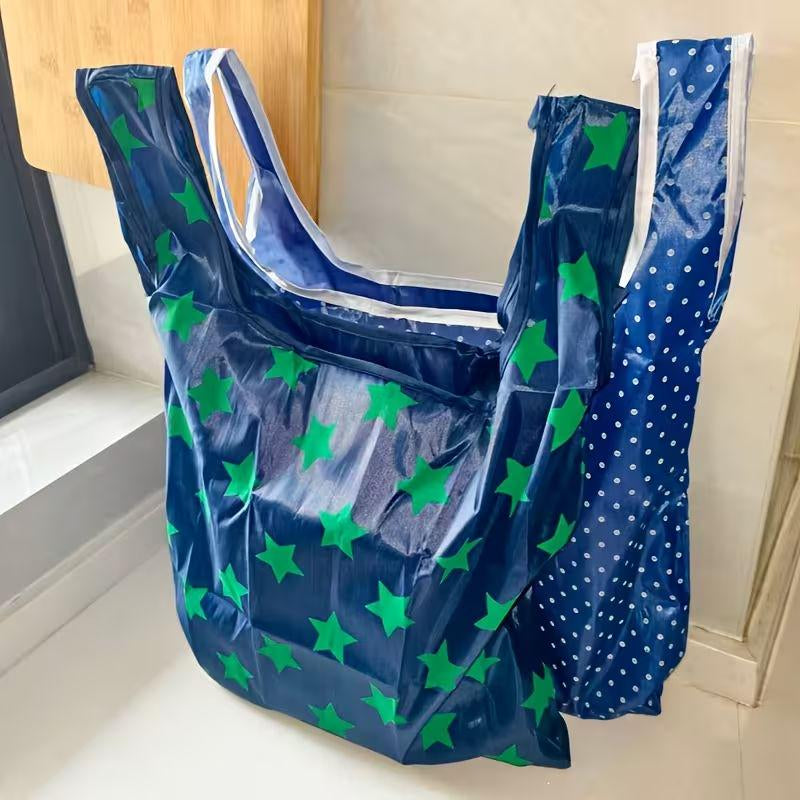 Sac d'achat pliable portatif Sac de rangement imprimé pour les sorties et à la maison auto-pick