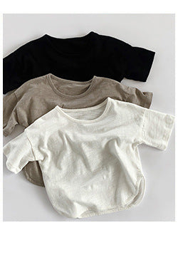 Été Coton pour enfants et lin Short rayé vertical