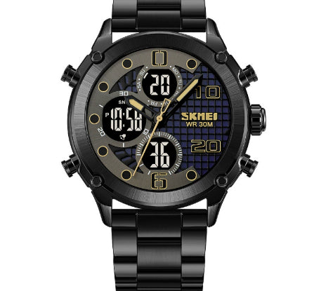 Sports de plein air hommes montre électronique double mouvement multifonctionnel