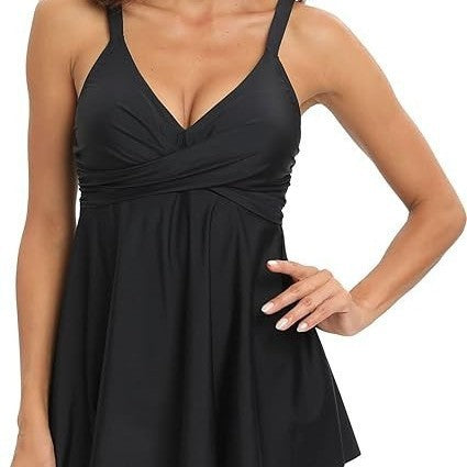 Maillot de bain à deux parties pour femmes avec une jupe de natation tummy-control