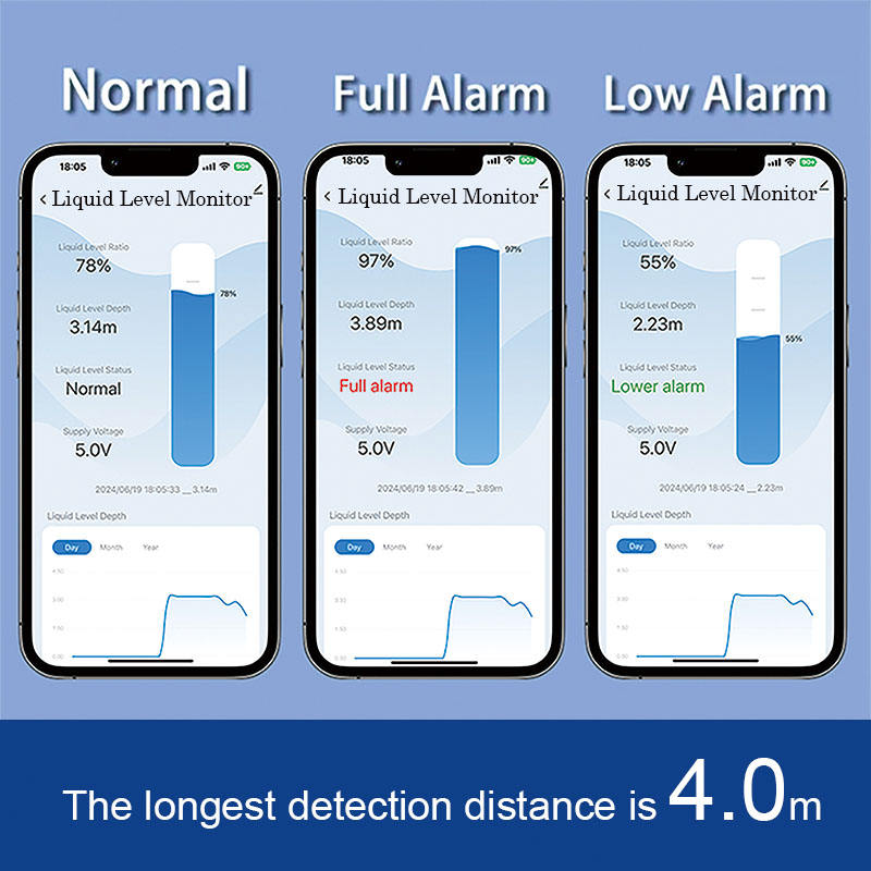 Détecteur d'application mobile sans fil Capteur d'alarme de niveau d'eau et de carburant à distance Ta