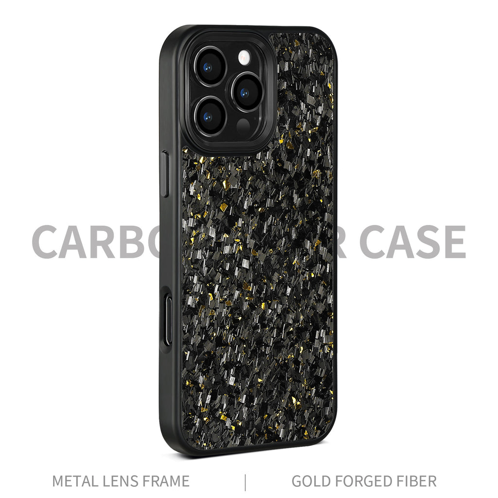 Boîtier de téléphone en métal noir forgé fibre de carbone