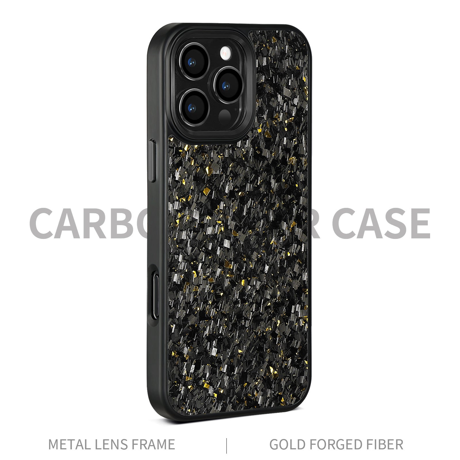 Boîtier de téléphone en métal noir forgé fibre de carbone