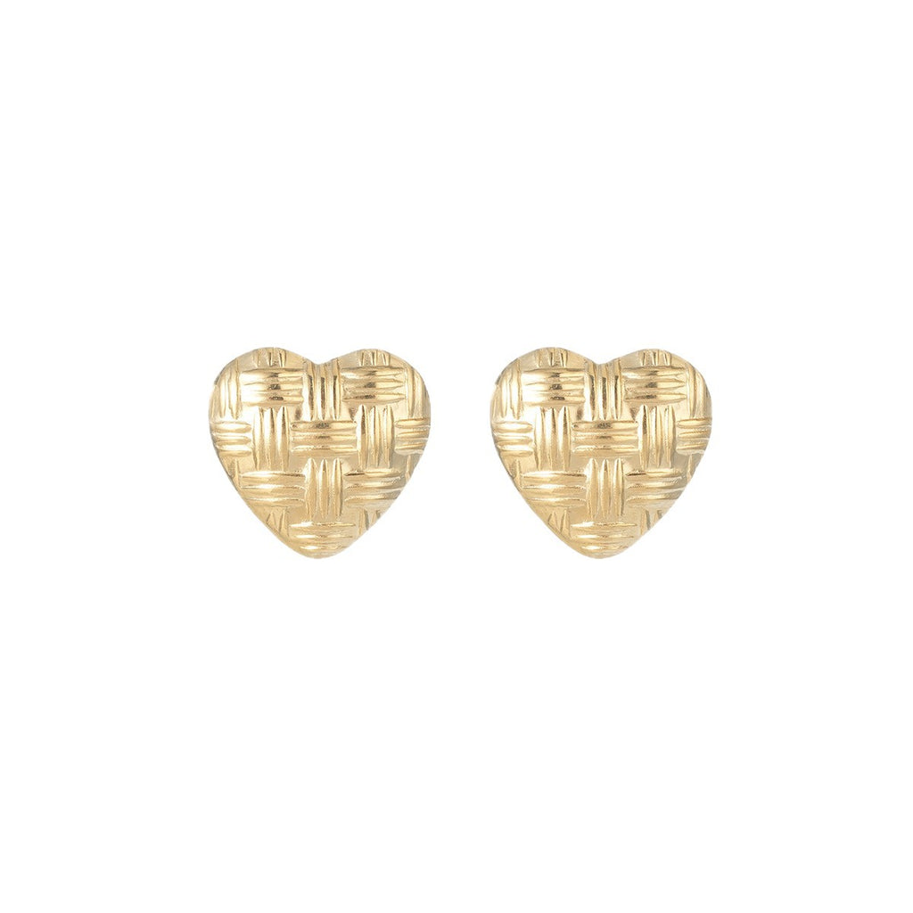 European and American Classic Irregular Hollow Love Titanium Steel Earrings