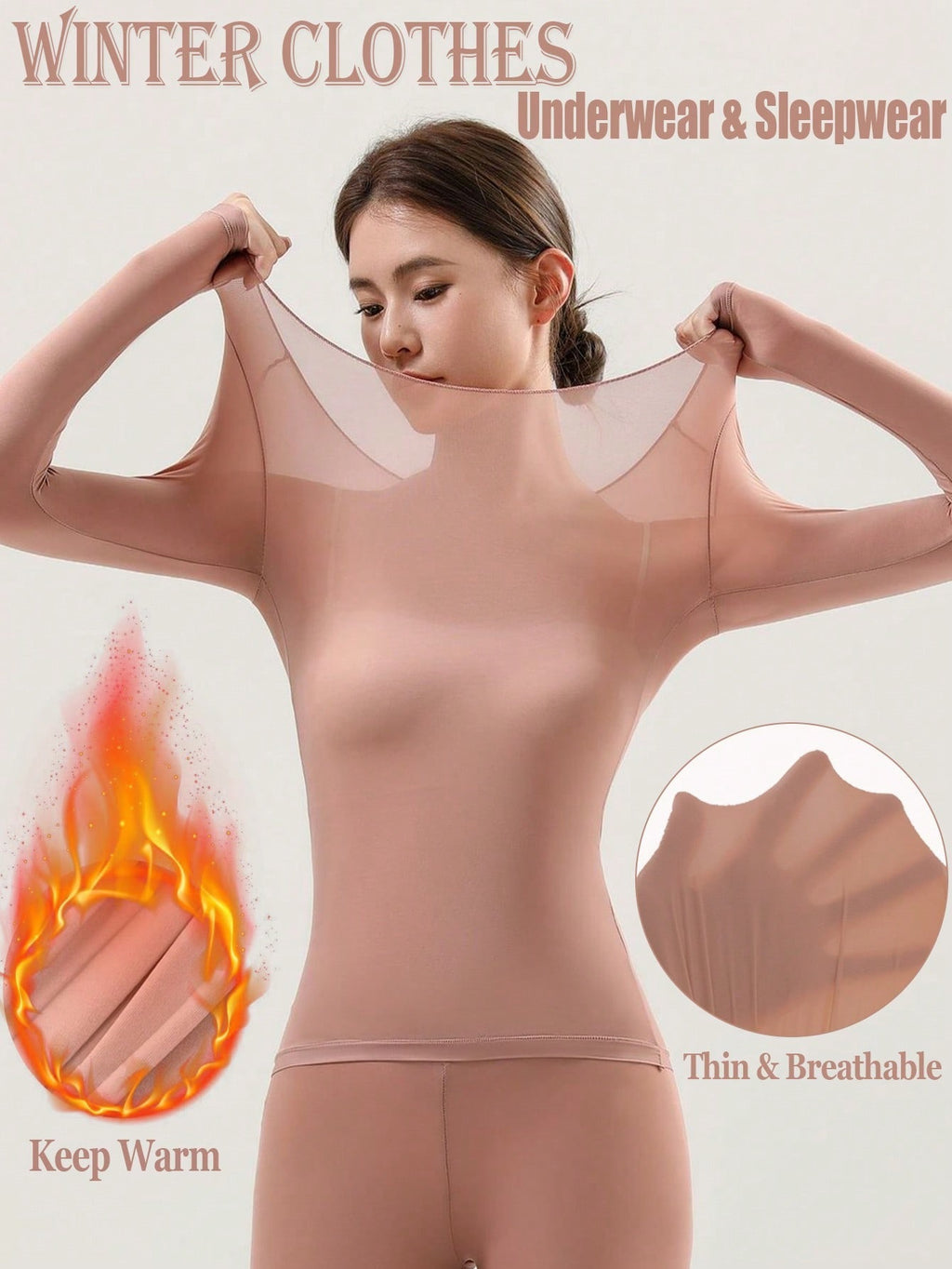 Sous-vêtements thermiques chauds ultra-mince pour femmes Automne et hiver