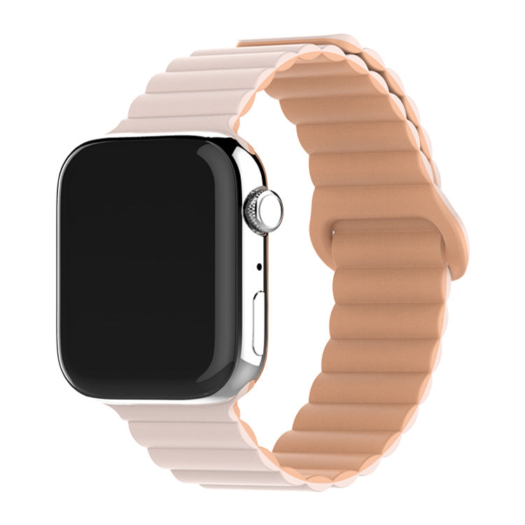 Bracelet de montre à boucle magnétique en silicone bicolore