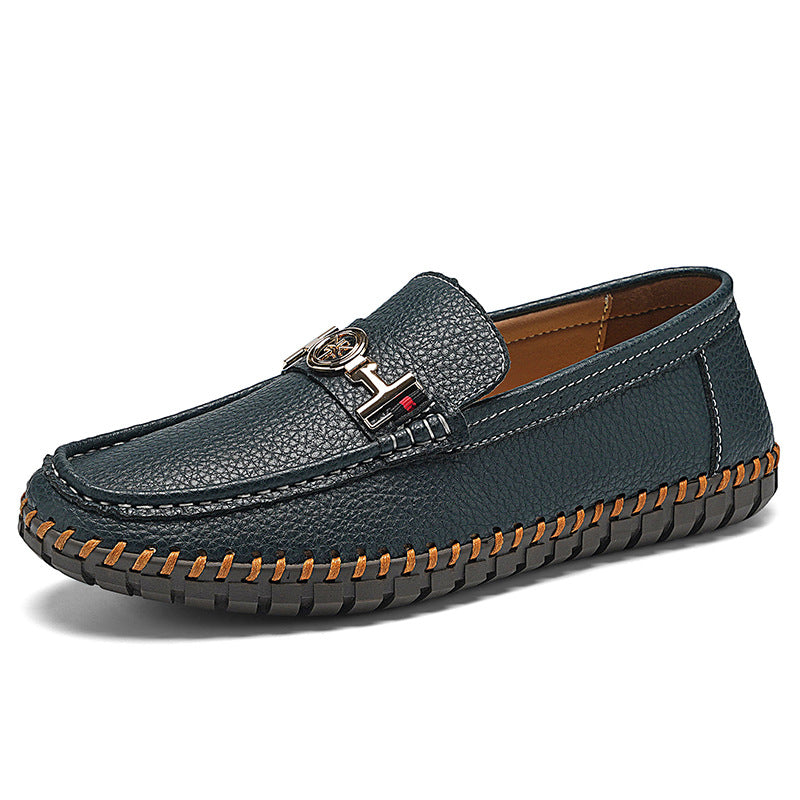 Chaussures plates casual grandes tailles pour hommes avec dessus de cowhide
