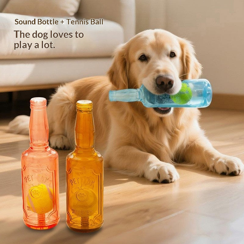 Bouteille de balle de tennis interactive pour animaux de compagnie